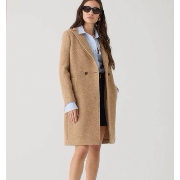 J. Crew Jackets & Blazers - J.Crew Daphne Top Coat Italian Boiled Wool Tan Brown Plus 20 Double Breasted